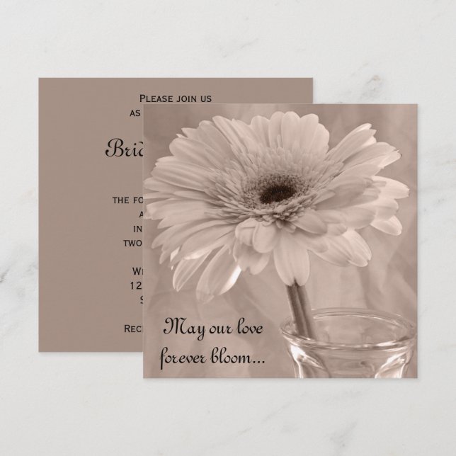 Invitación a la boda marimal con tintes rosados cl (Anverso / Reverso)