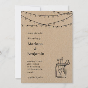 Invitación a la boda marrón clásica