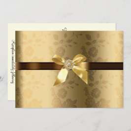 Invitación a la boda marrón de oro y chocolate