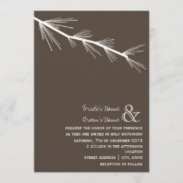 Invitación a la boda marrón de pino