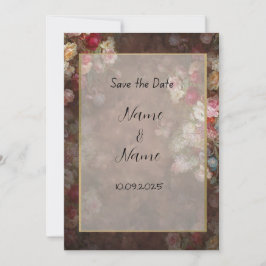 Invitación a la boda marrón floral