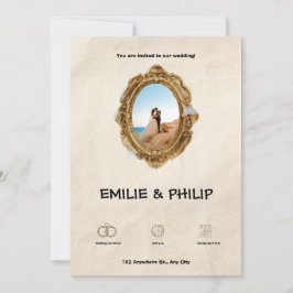 Invitación a la boda marrón moderna