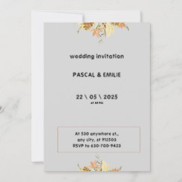Invitación a la boda marrón moderna