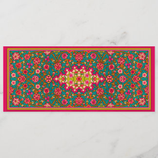 Invitación a la boda marroquí rosa y Aqua