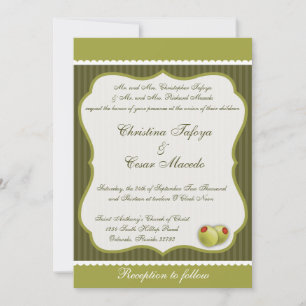 Invitación a la boda Martini Oliva banda verde