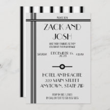 Invitación a la boda masculina negra y griega