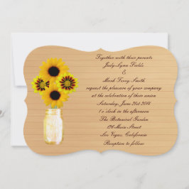 Invitación a la boda mason jar, de color amarillo