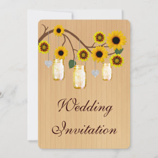 Invitación a la boda mason jar, de color amarillo 