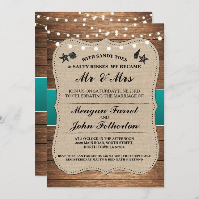 Invitación a la boda matrimonial después del tema  (Anverso / Reverso)