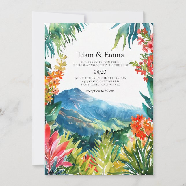 Invitación a la boda Maui Hawaii (Anverso)