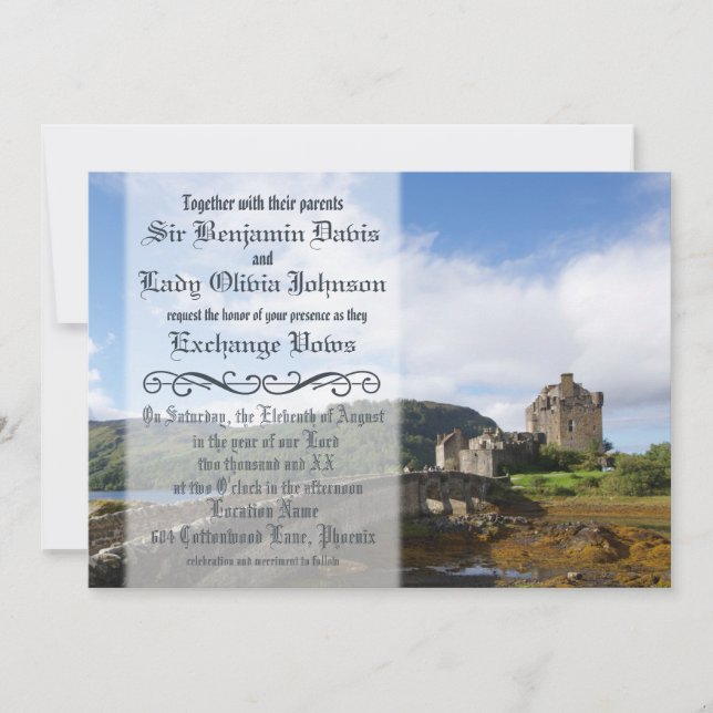 Invitación a la boda medieval (Anverso)