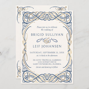 Invitación a la boda medieval de Fantasy Celtic