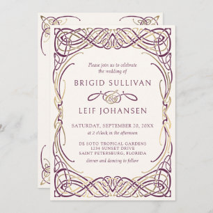 Invitación a la boda medieval de Fantasy Celtic