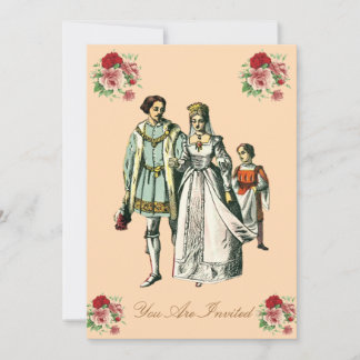 Invitación a la boda medieval de novias y novias
