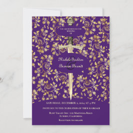 Invitación a la boda medieval de oro