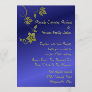 Invitación a la boda metálica azul