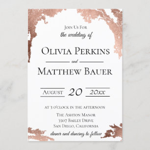 Invitación a la boda metálica moderna