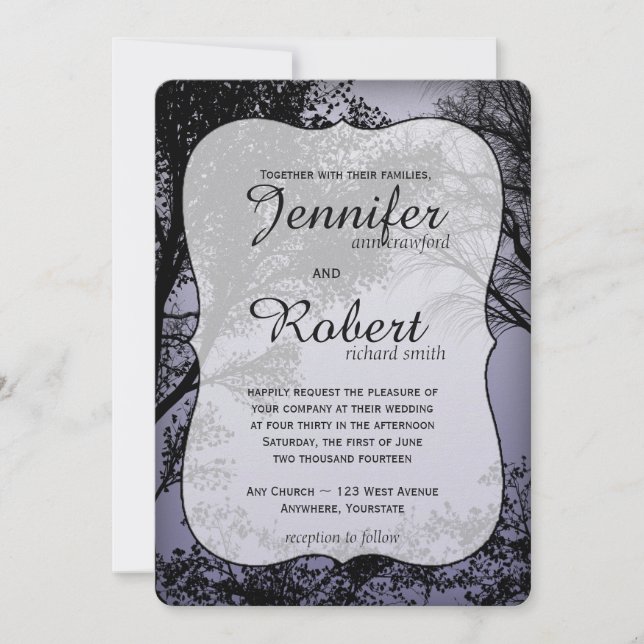 Invitación a la Boda Metálica por la Noche (Anverso)