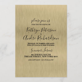 Invitación a la boda Metalizado de oro