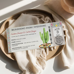 Invitación a la boda mexicana de la tarjeta de emb