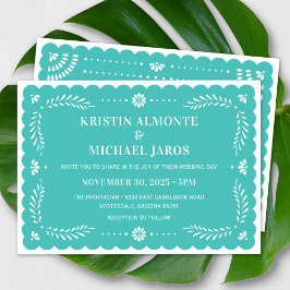 Invitación a la boda mexicana de Papel Picado mode