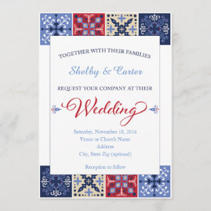 Invitación a la boda mexicana de talavera