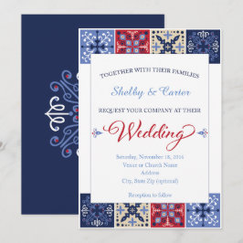 Invitación a la boda mexicana de talavera