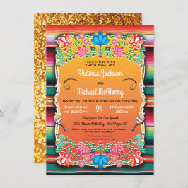 Invitación a la Boda mexicana Rug and Faux Gold