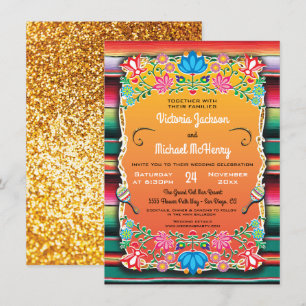 Invitación a la Boda mexicana Rug and Faux Gold