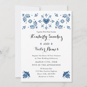 Invitación a la boda mexicana Talavera inspirada