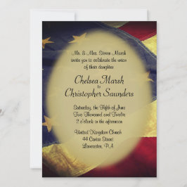 Invitación a la boda militar con bandera estadouni