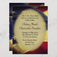 Invitación a la boda militar con bandera estadouni