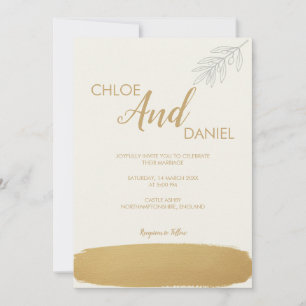 Invitación a la boda mínima de la rama de Oleícola