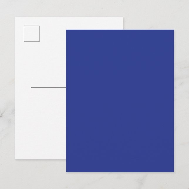 Invitación a la boda mínima en azul profundo (Anverso / Reverso)