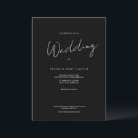 Invitación a la boda mínima simple y moderna<br><div class="desc">¡La simplicidad lo dice todo! Esta invitación a bodas de texto mínima se ajusta al boda moderno de hoy. Es una plantilla sencilla que incluye todos los detalles que necesita para su boda. Haga clic en "personalizar" o "introducir información" para cambiar la información o puede ir aún más lejos cambiando...</div>