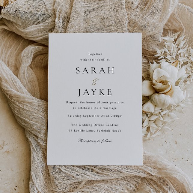 Invitación a la boda mínima simple y moderna (Subido por el creador)