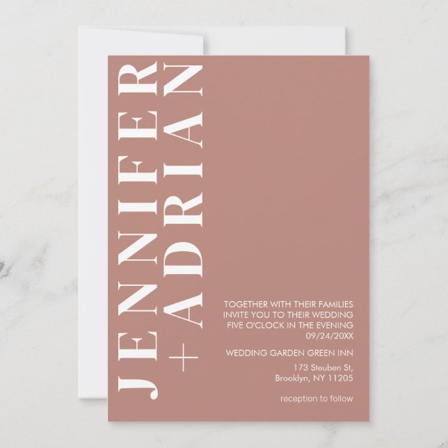 Invitación a la boda minimalista (Reverso)