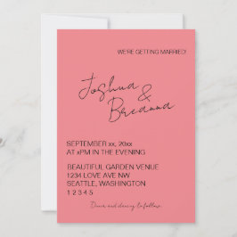 Invitación a la boda minimalista