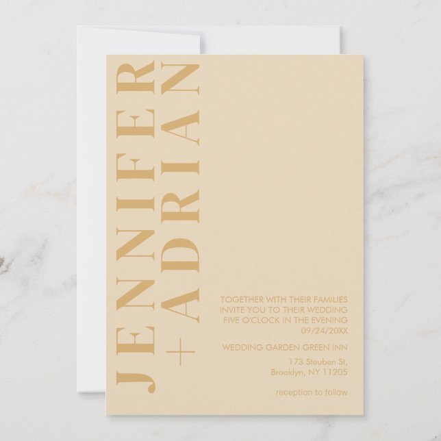 Invitación a la boda minimalista (Reverso)