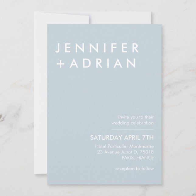 Invitación a la boda minimalista (Reverso)