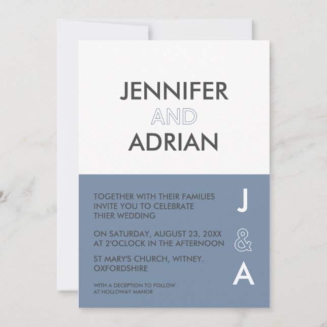 Invitación a la boda minimalista (Reverso)