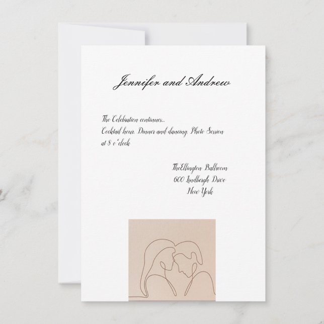 Invitación a la boda minimalista (Reverso)