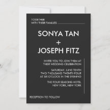 Invitación a la boda minimalista