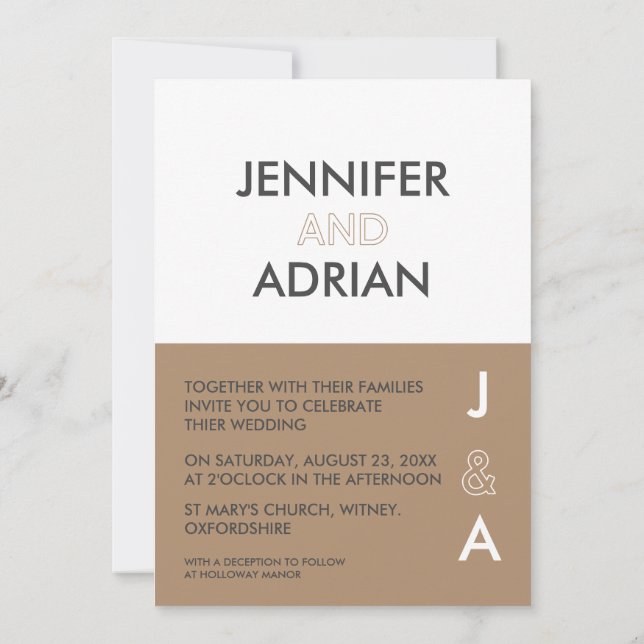 Invitación a la boda minimalista (Reverso)