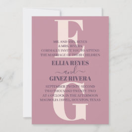 Invitación a la boda minimalista