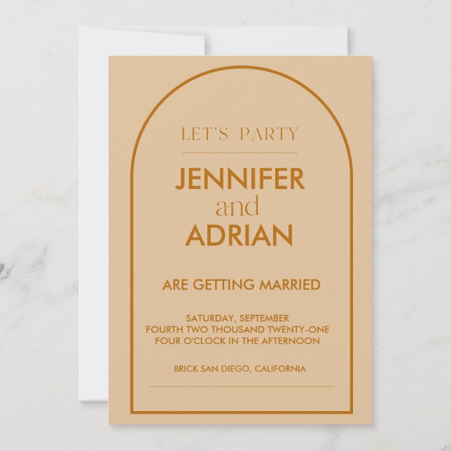 Invitación a la boda minimalista (Reverso)