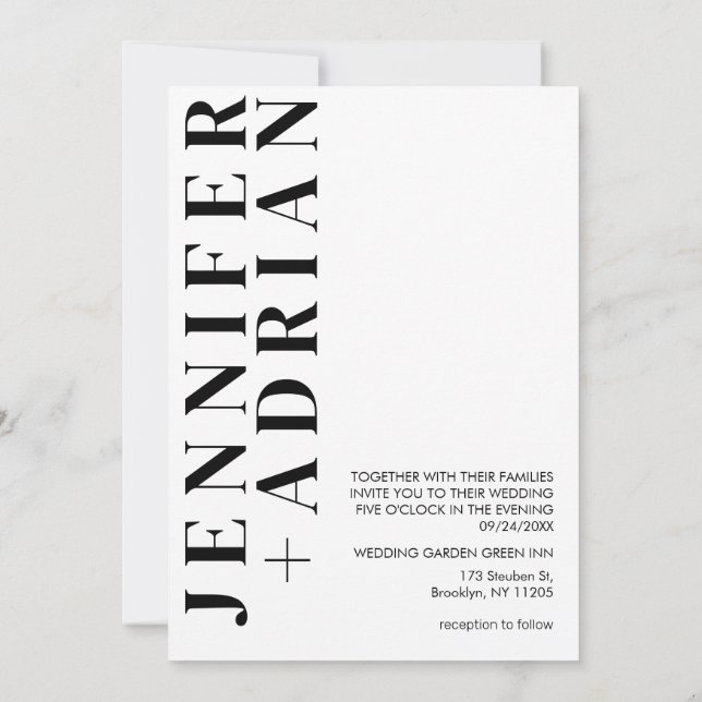 Invitación a la boda minimalista (Reverso)