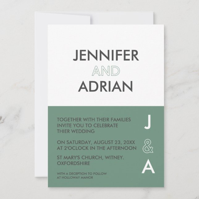 Invitación a la boda minimalista (Reverso)