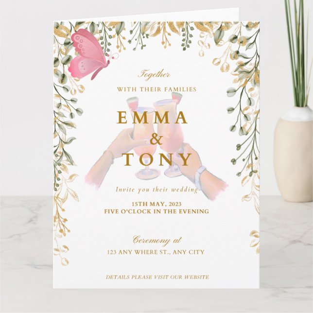 Invitación a la boda minimalista (Anverso)