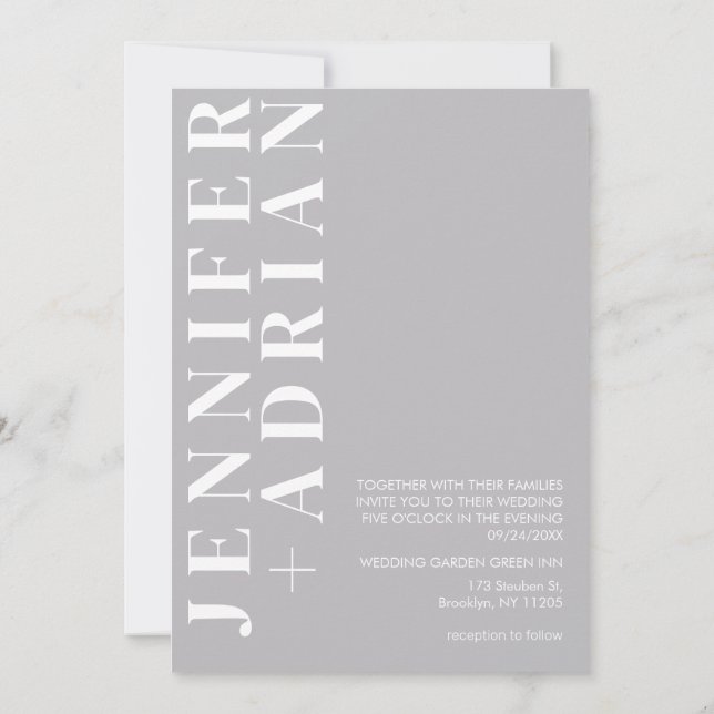 Invitación a la boda minimalista (Reverso)